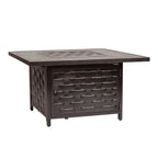 Armstrong 42" Square Basketweave Aluminum Convertible Gas Fire Pit Table