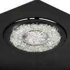 Henley 40" Round Aluminum Basketweave Convertible Gas Fire Pit Table
