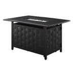 Preston 44" Rectangular Basketweave Aluminum Convertible Gas Fire Pit Table